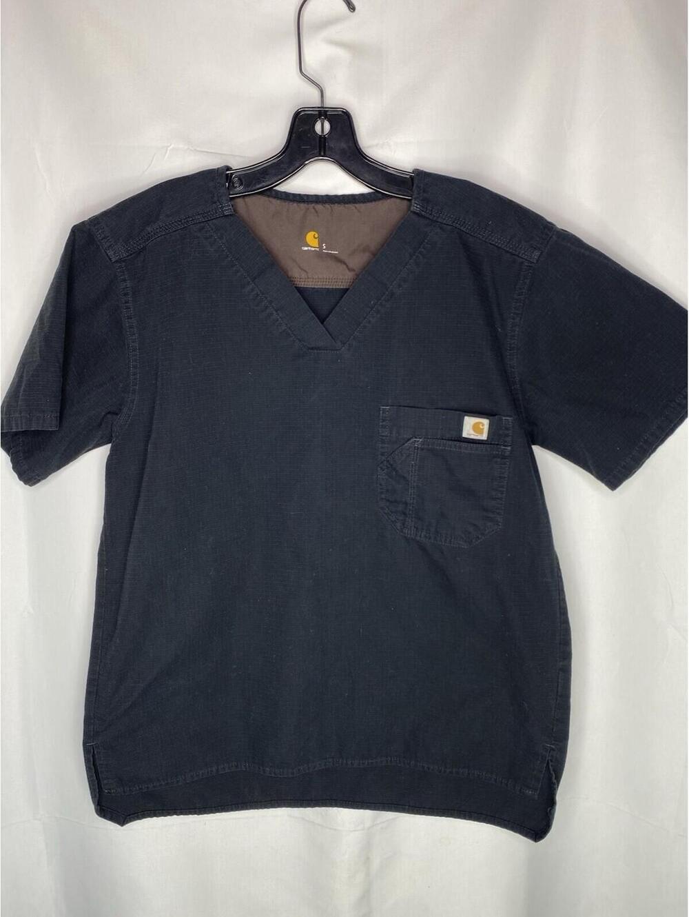 Carhartt Solid Black Ripstop Utility Scrub Top C15108 Workwear Men's Small